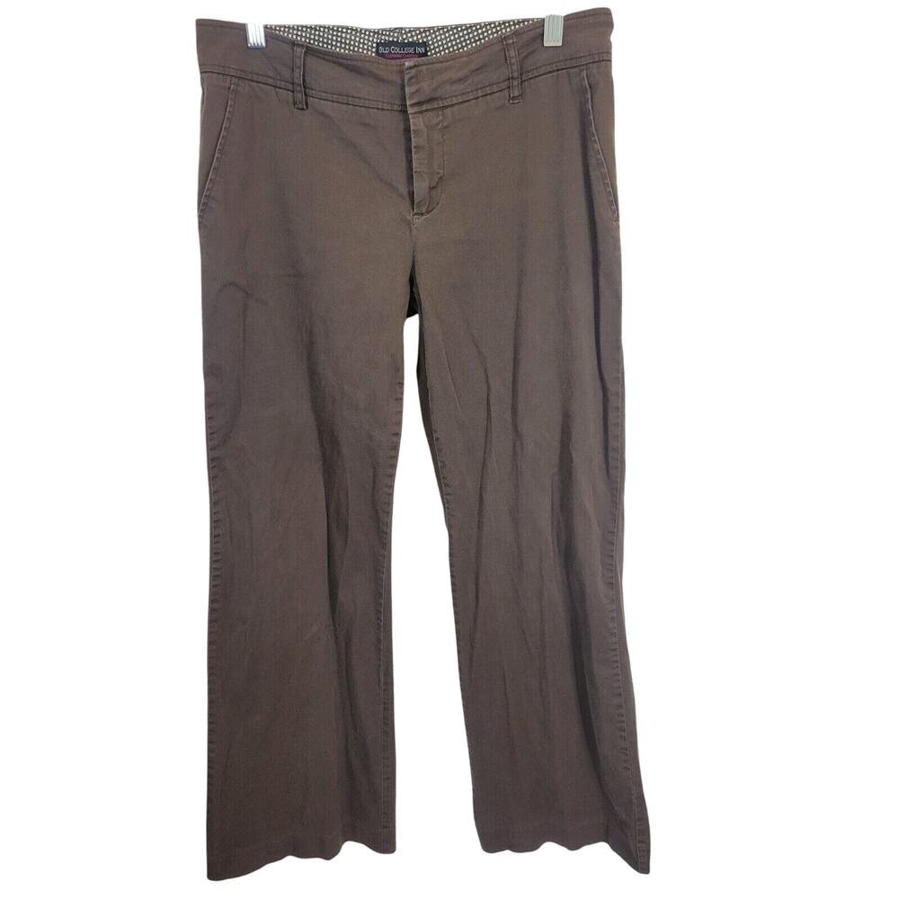 Old College Inn Brown Chino Straight Wide Leg Career Casual Pants Women's Size 9